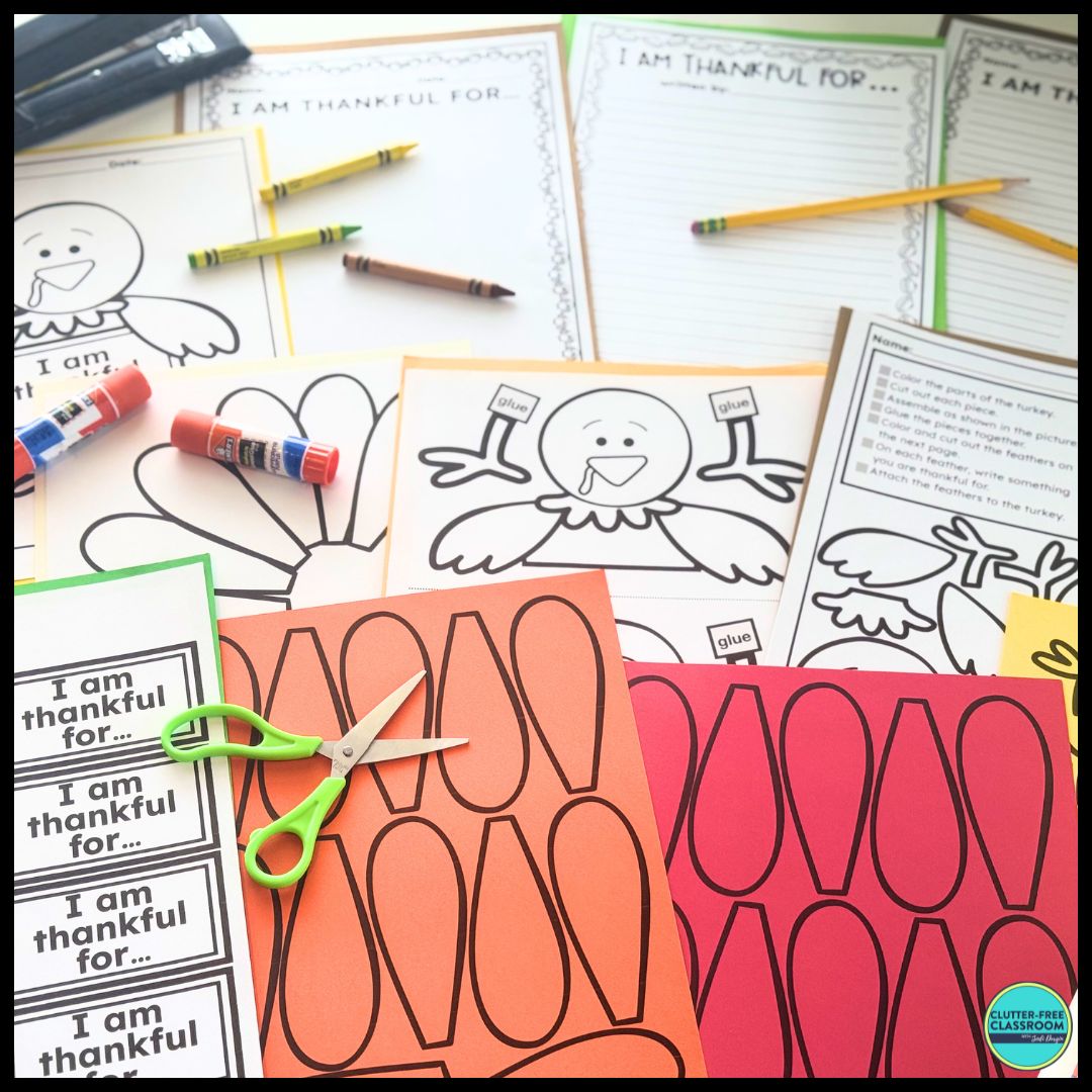 Thankful Turkey writing activity and craft