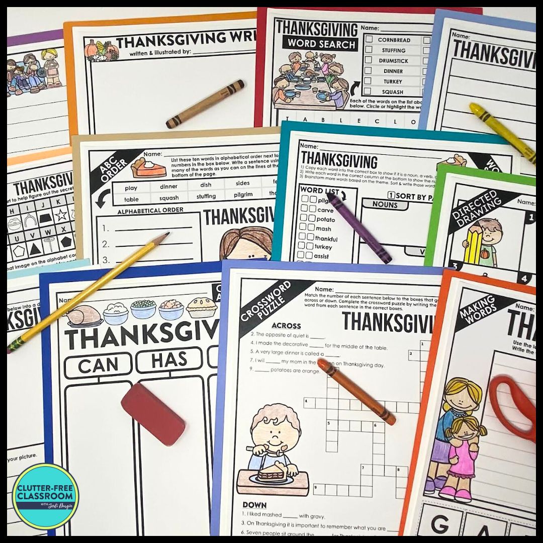 Thanksgiving activity worksheets