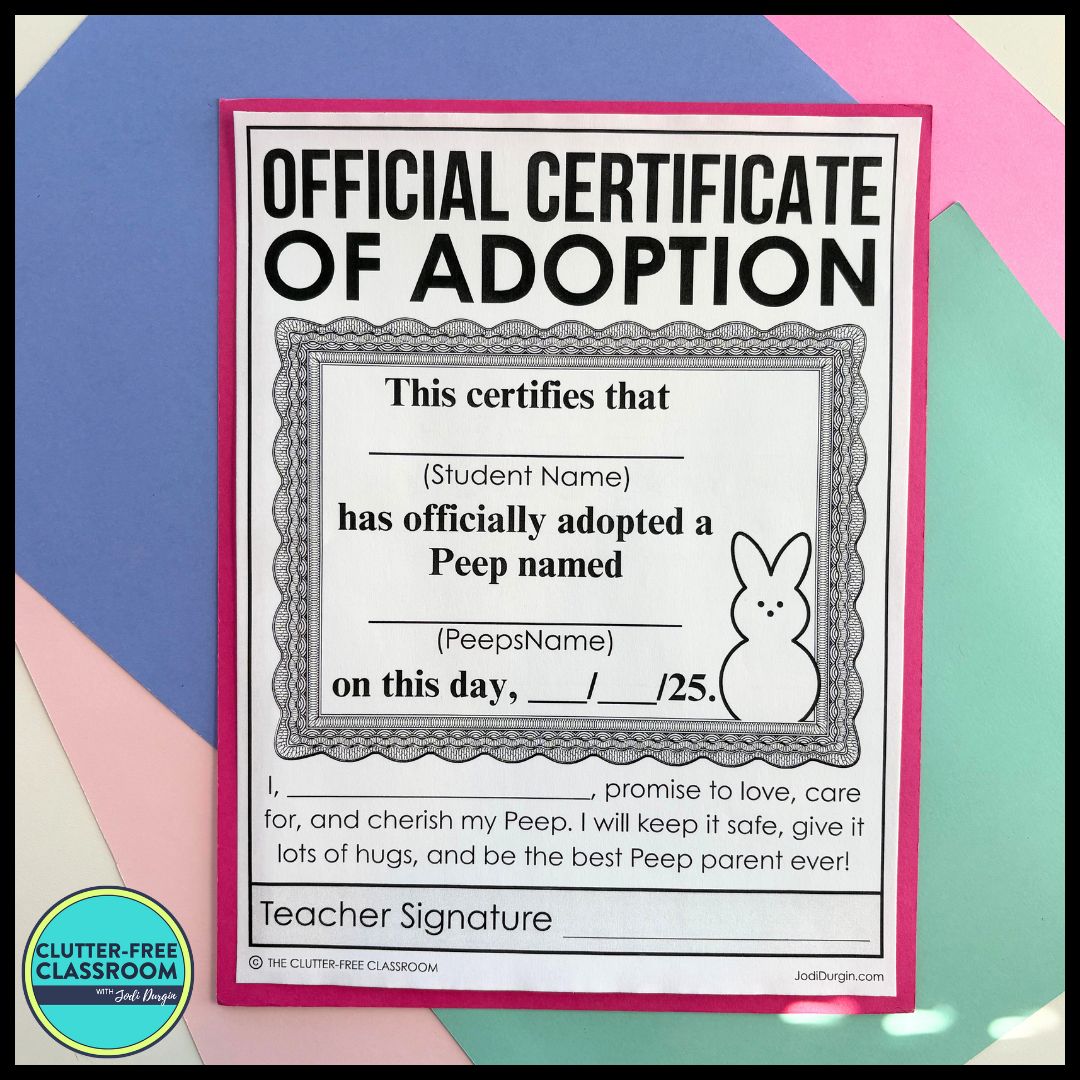 adopt a peep certificate