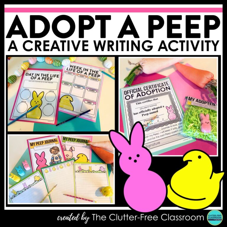 Adopt a Peep Easter writing activities