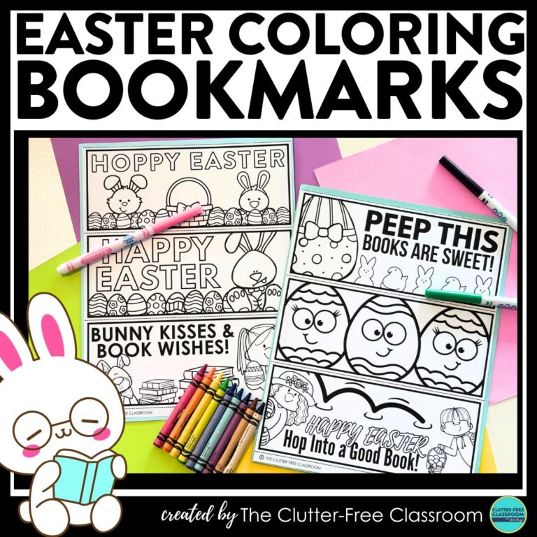 Easter coloring bookmarks
