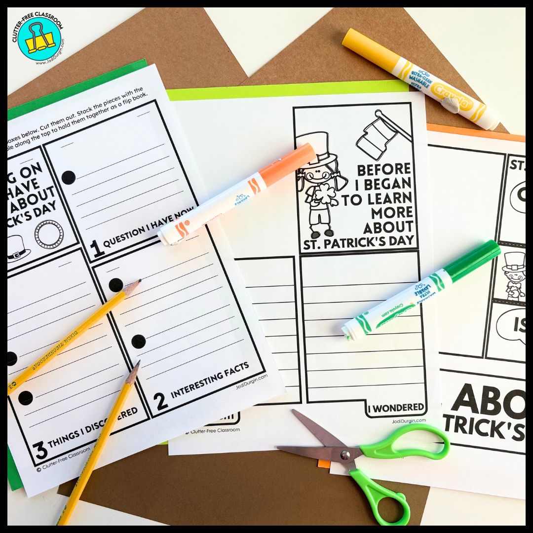 St. Patrick's Day lap book activities