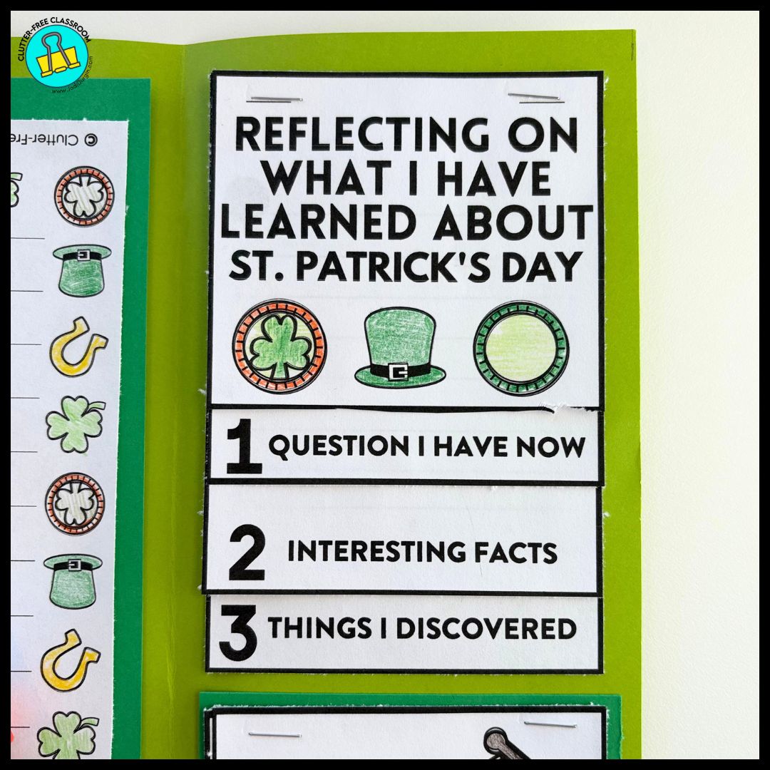 St. Patrick's Day lap book activities