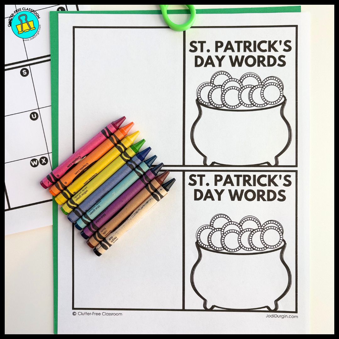 St. Patrick's Day lap book activities