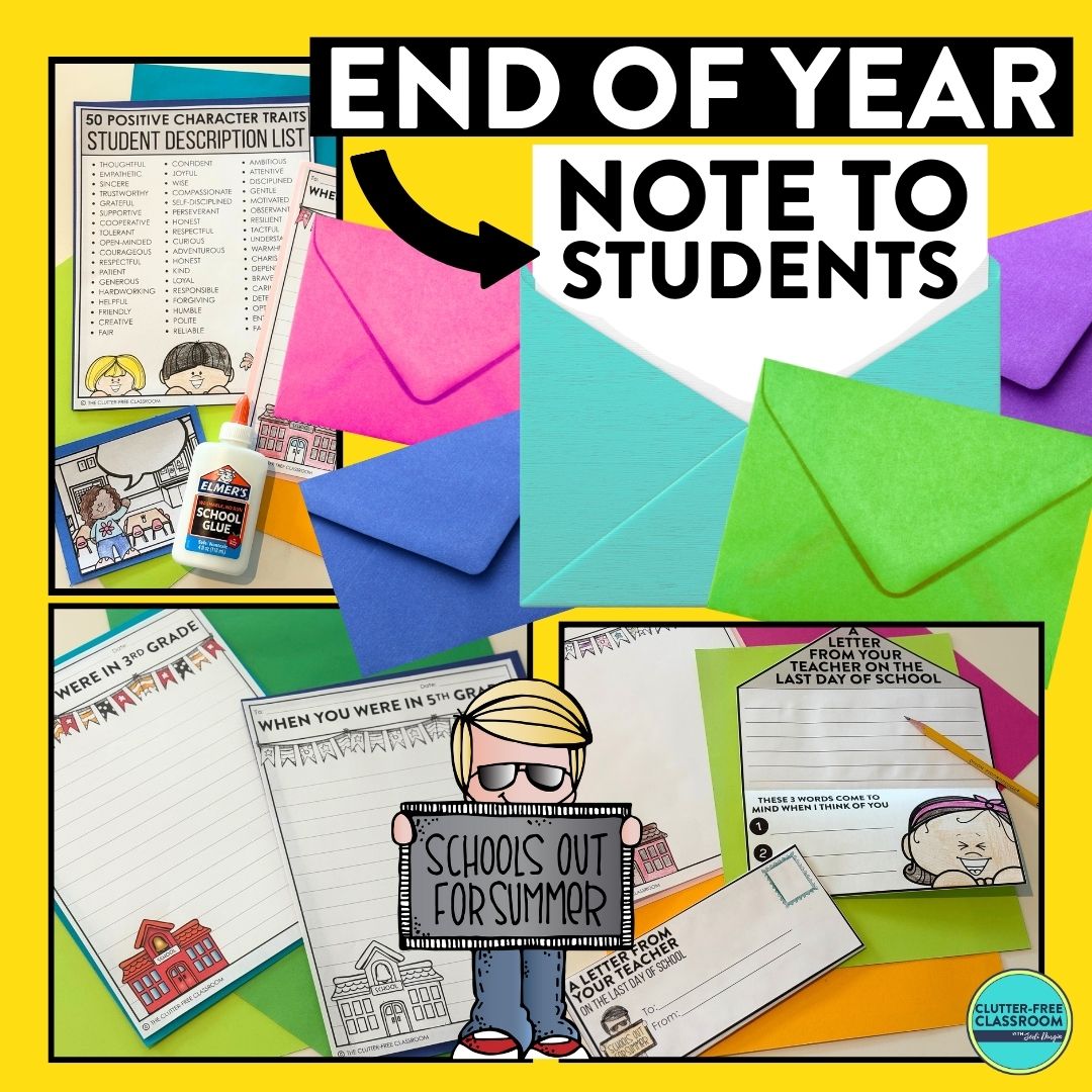 end of the school year note to students