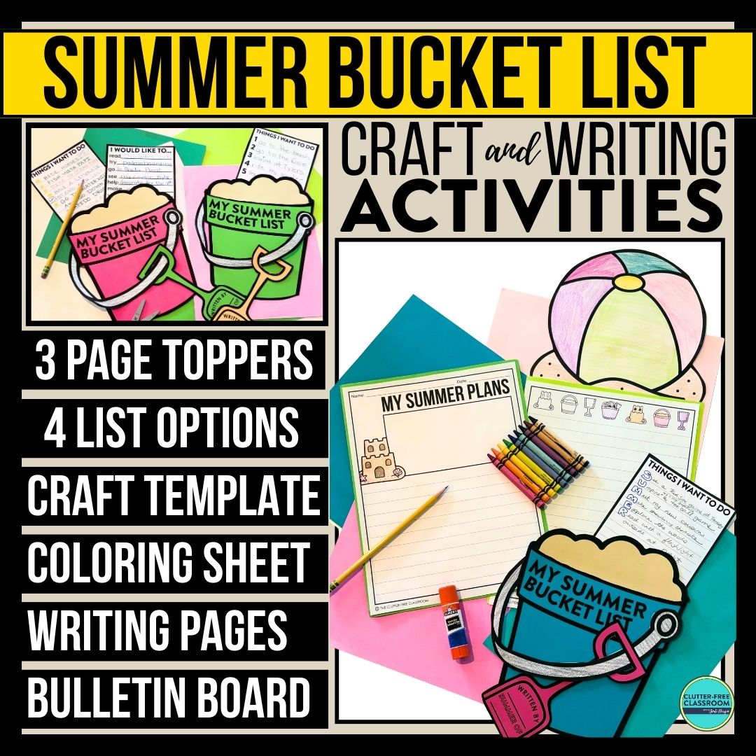 summer bucket list craft and writing activities