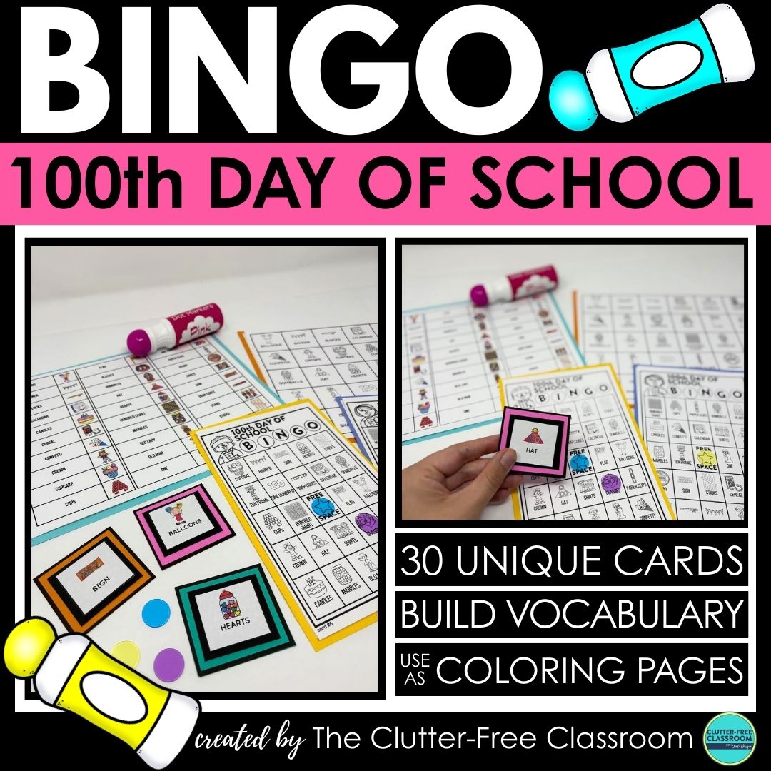100th day of school bingo activities