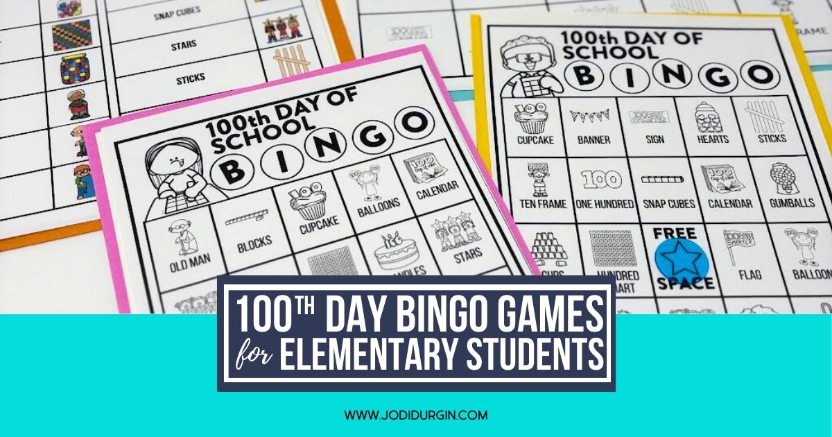 100th Day of school bingo
