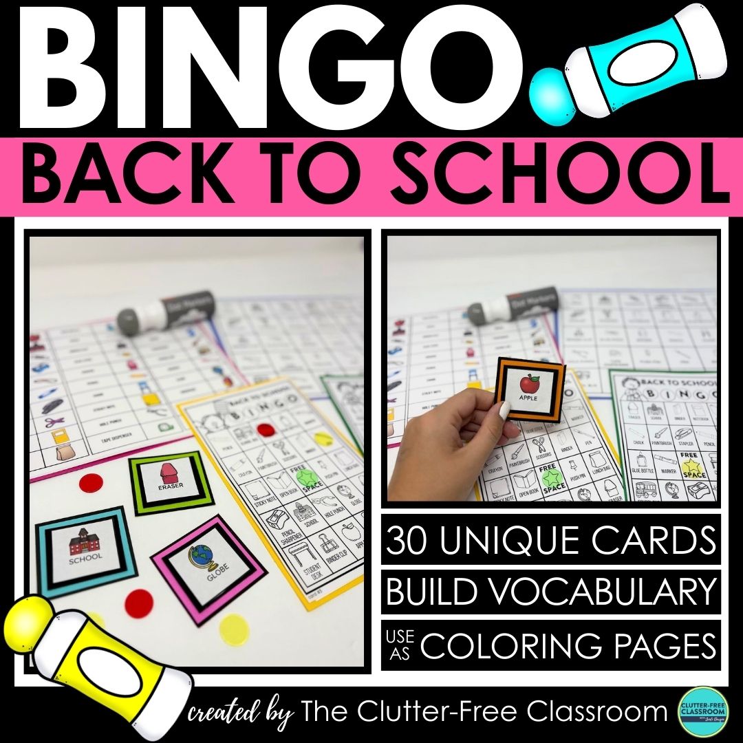 back to school bingo activities