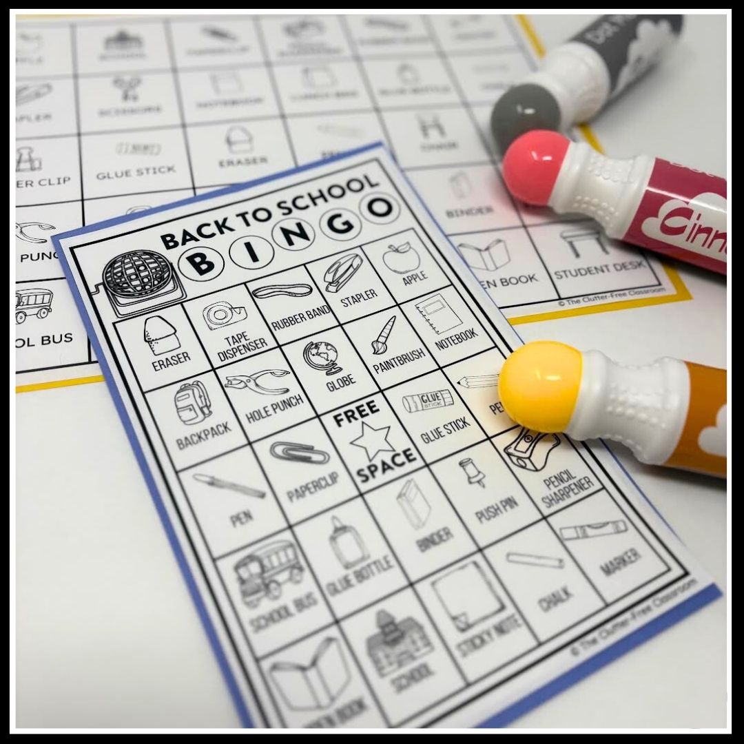 back to school bingo activities