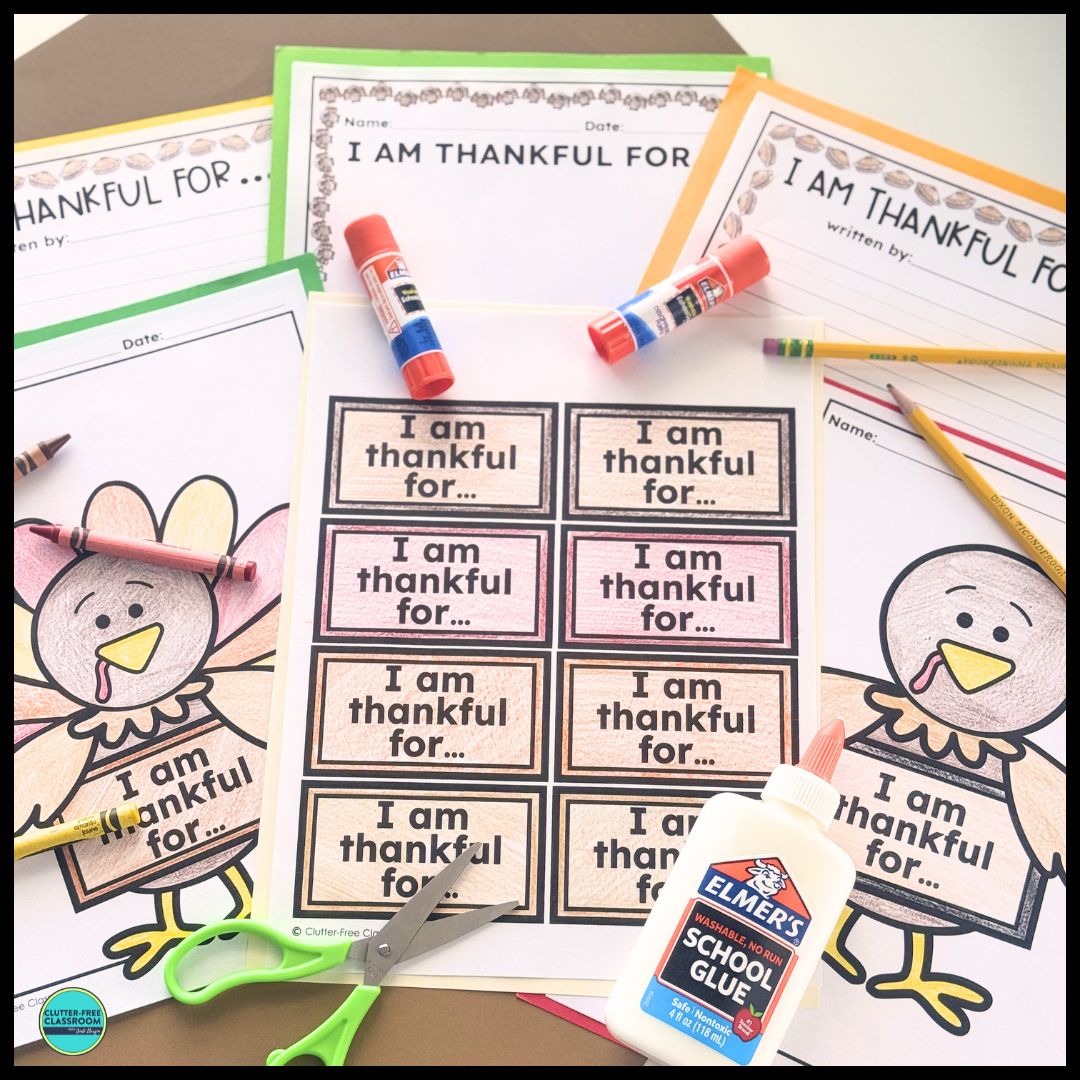 I Am Thankful writing and craft activity