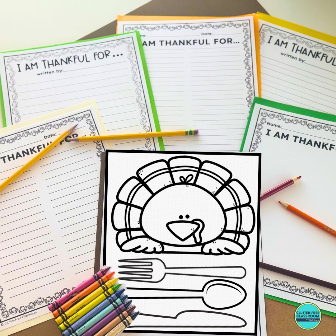 I Am Thankful Placemat activity