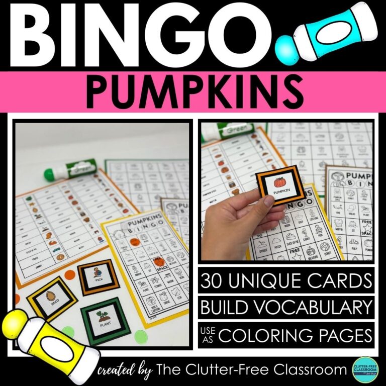 pumpkin bingo activities