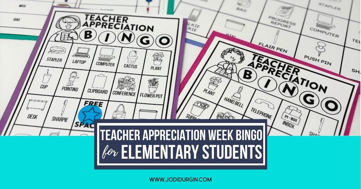Teacher Appreciation Week bingo