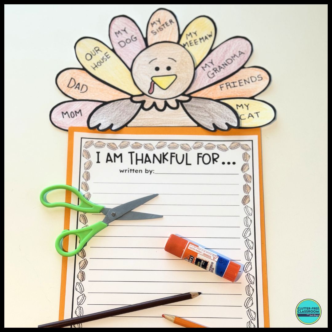 I Am Thankful writing and craft activity