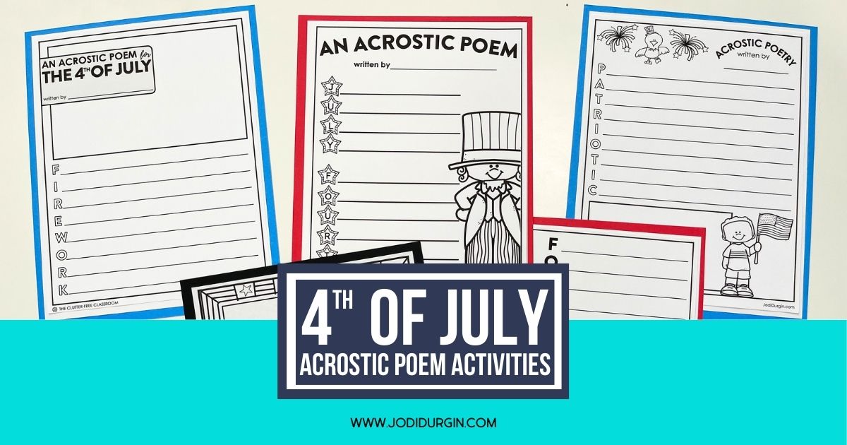 4th of July acrostic poem templates