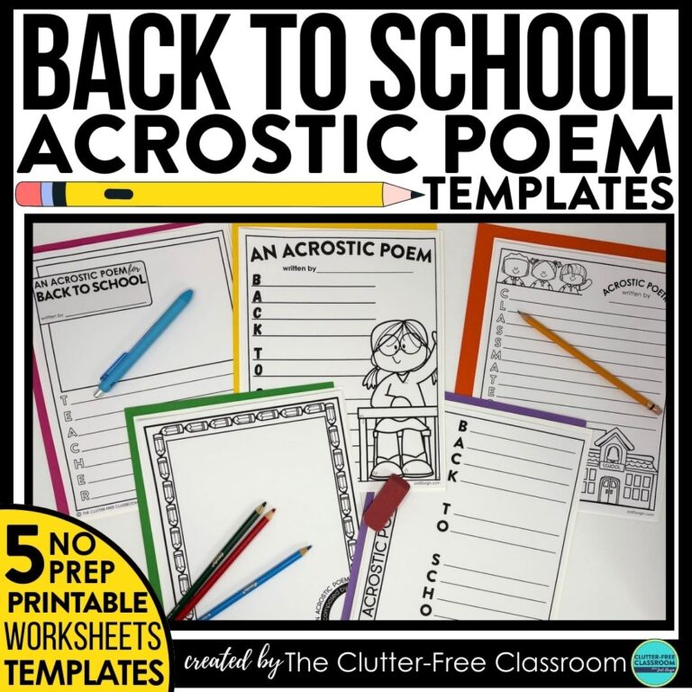 back to school acrostic poems