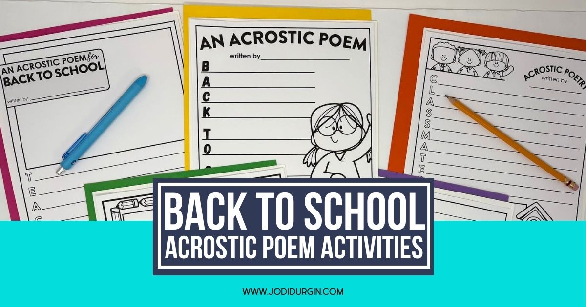 back to school acrostic poem templates