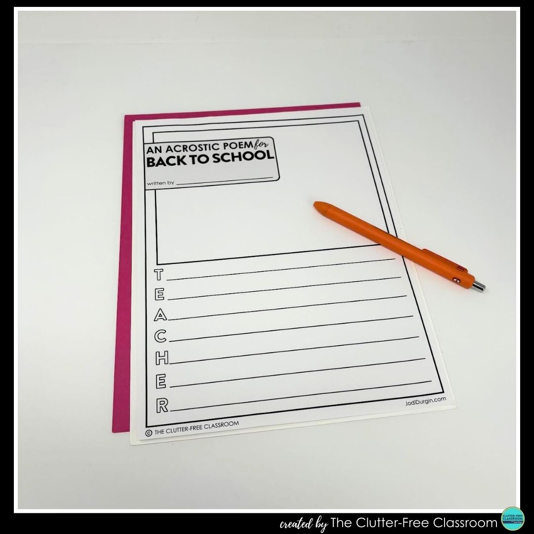 back to school acrostic poem