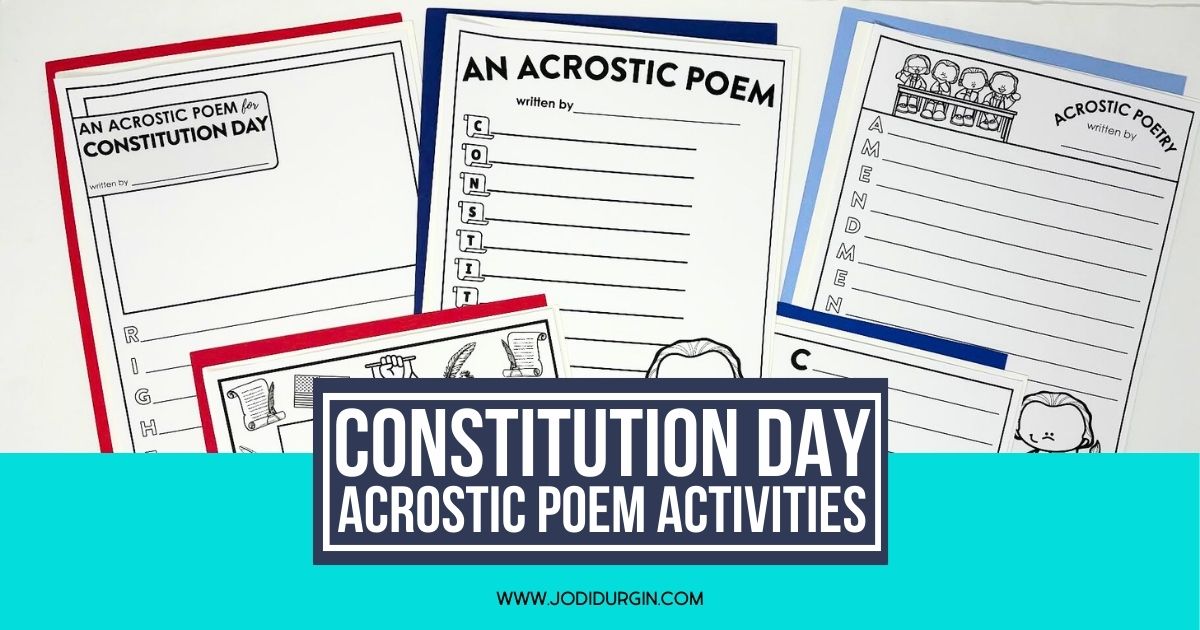 Constitution Day acrostic poem templates