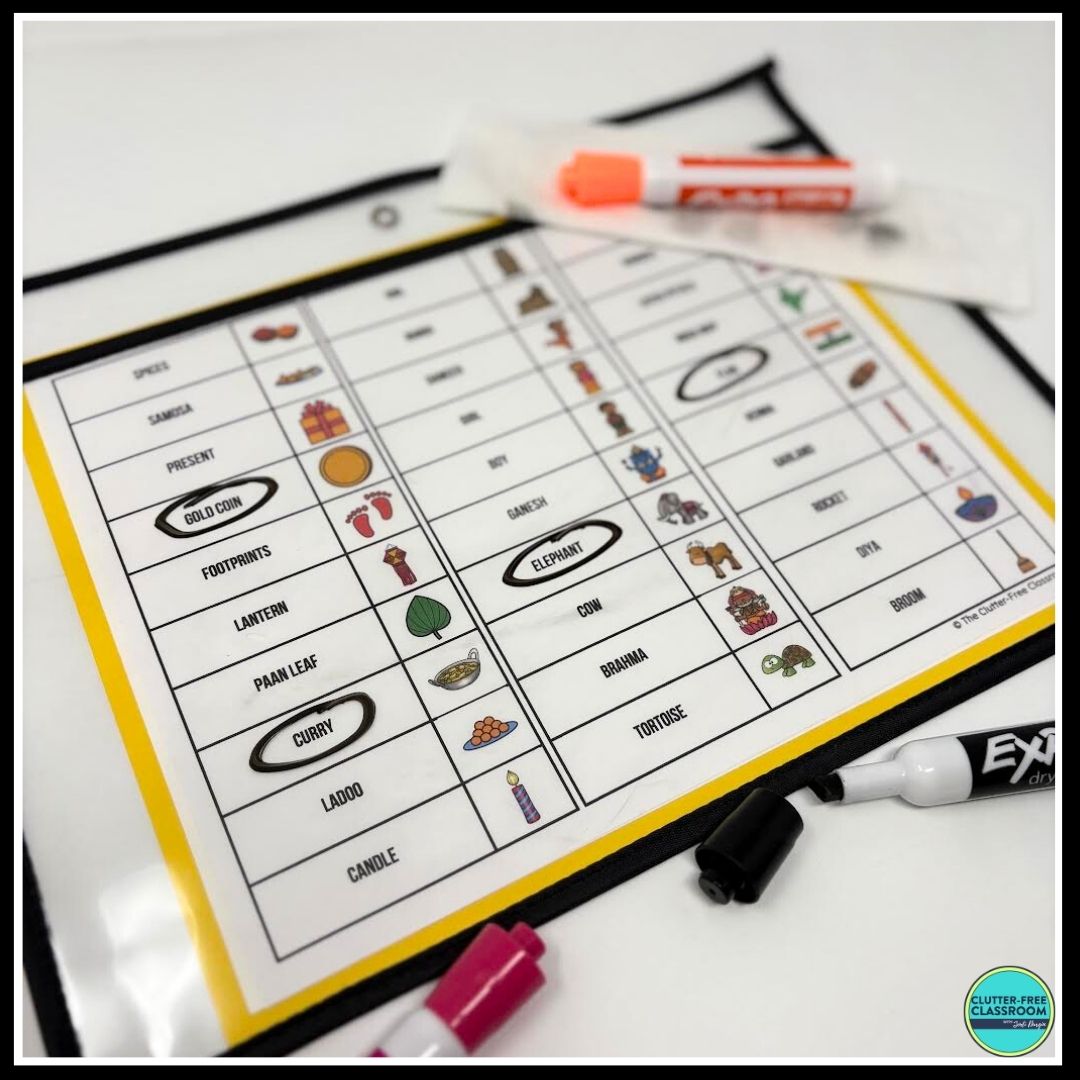 Diwali Bingo activity