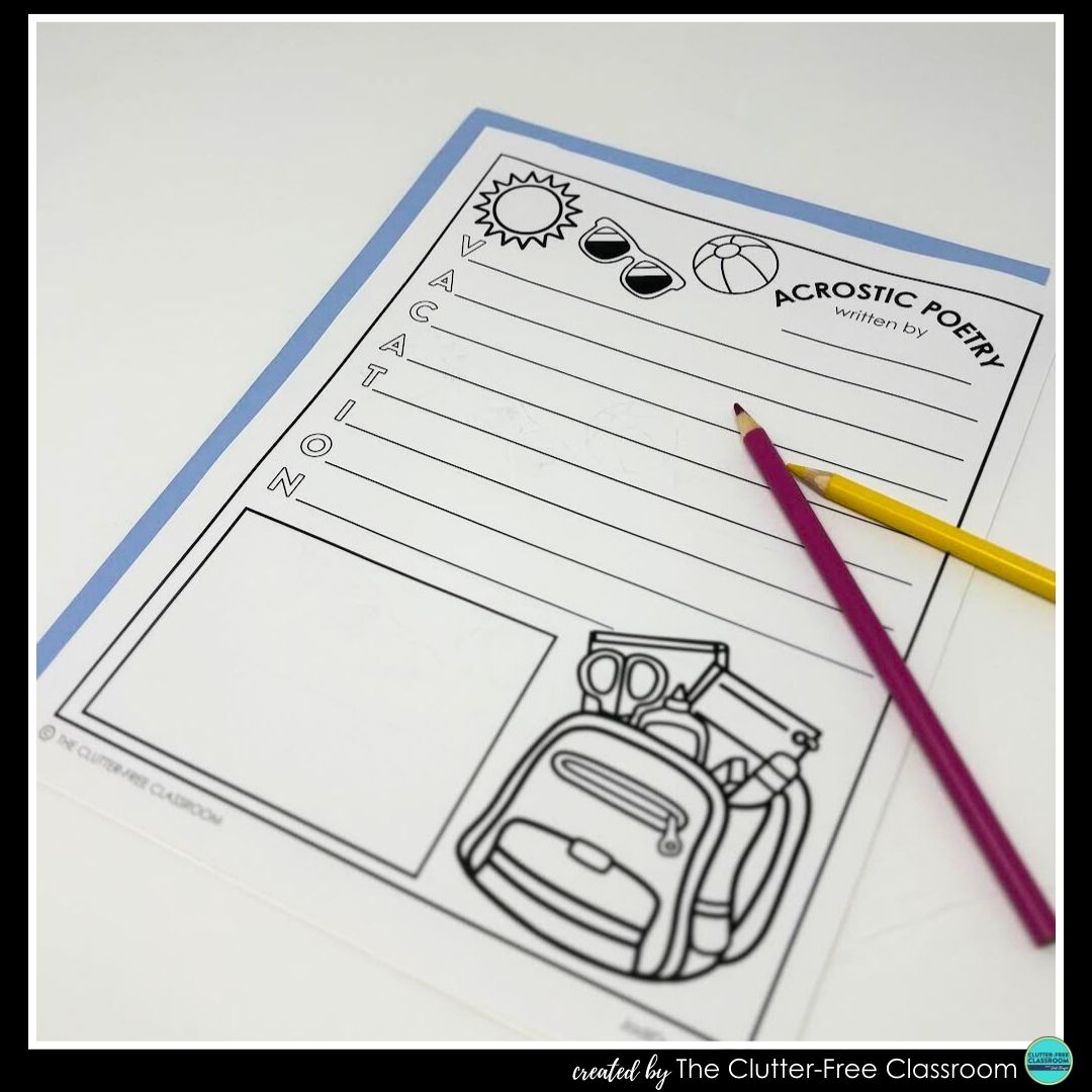 end of the school year acrostic poem