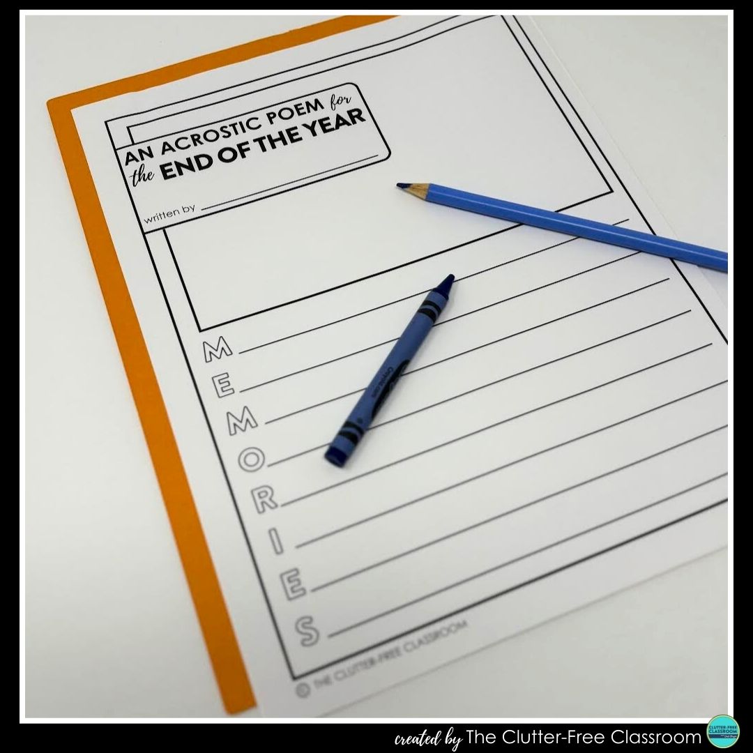 end of the school year acrostic poem