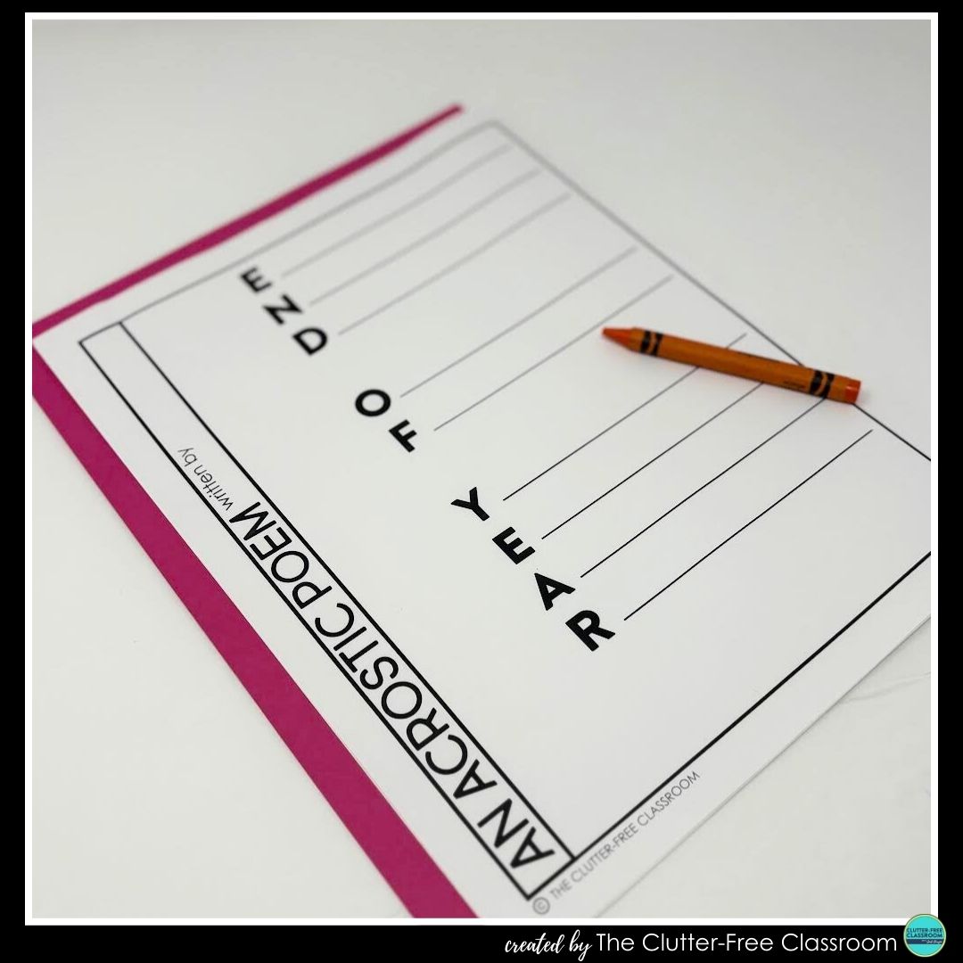 end of the school year acrostic poem