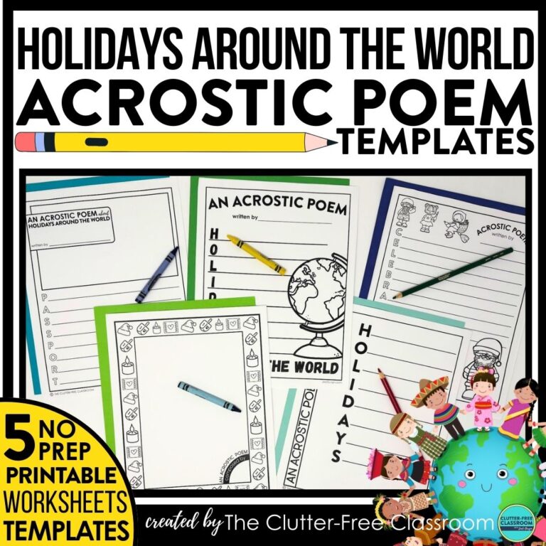 holidays around the world acrostic poems