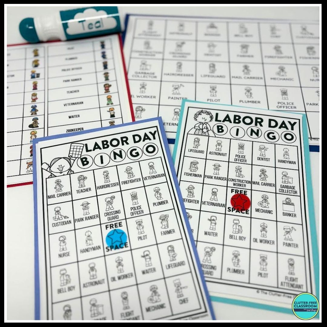 Labor Day Bingo cards