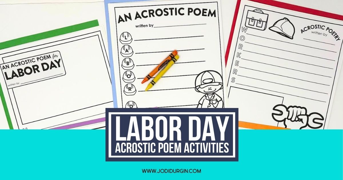 Labor Day acrostic poem templates