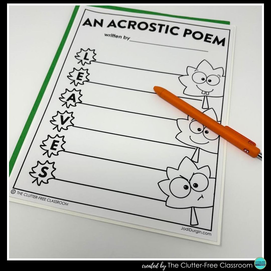 leaf acrostic poem