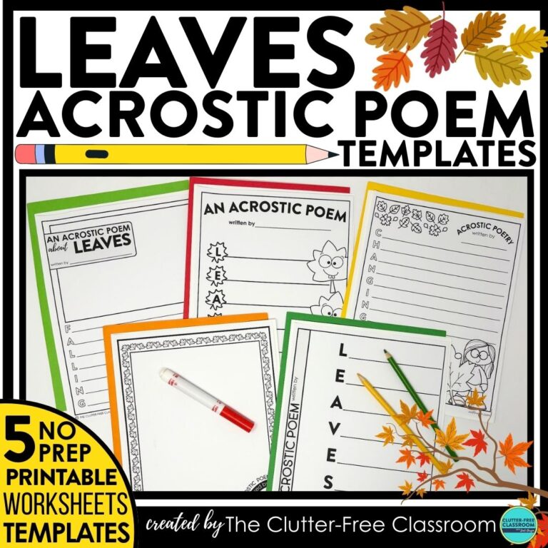 leaf acrostic poems