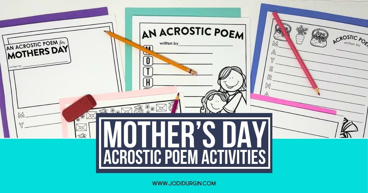 Mother's Day acrostic poem templates