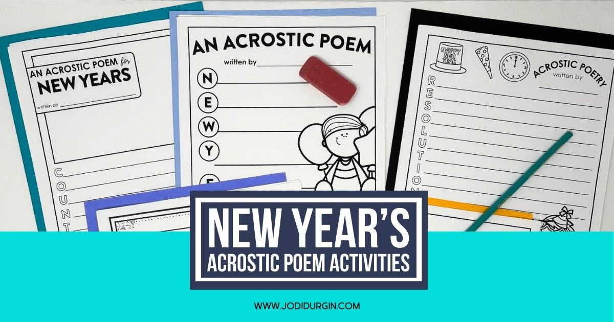 New Year's Day acrostic poem templates