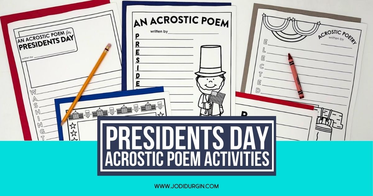 Presidents Day acrostic poem templates