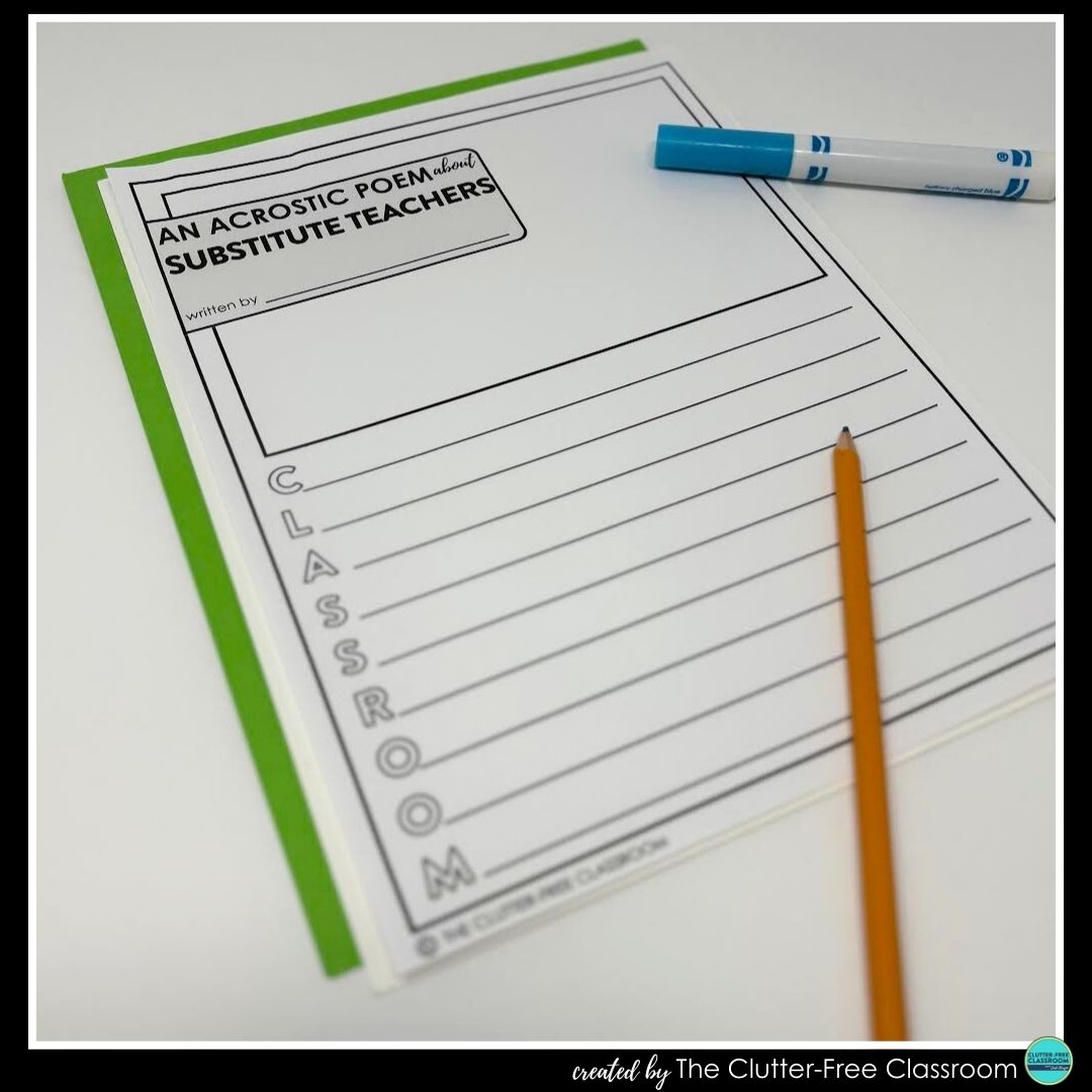 substitute teacher acrostic poem