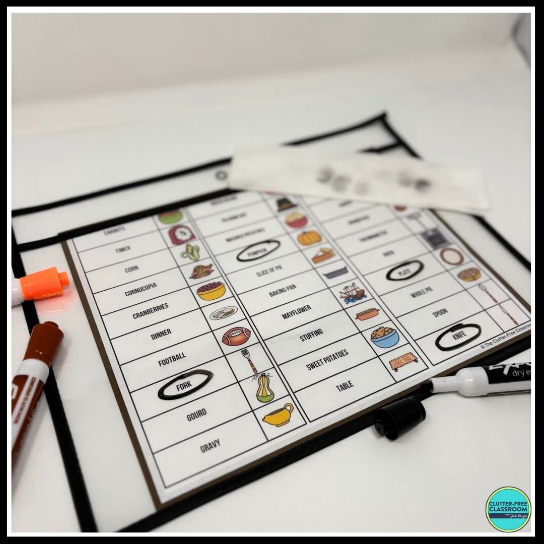 Thanksgiving Bingo activities