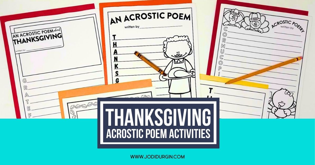 Thanksgiving acrostic poem templates