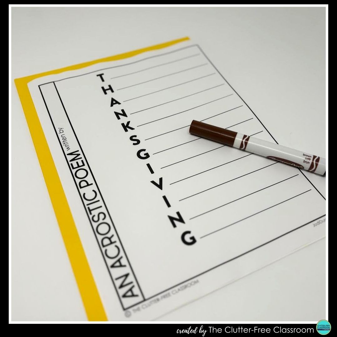 Thanksgiving acrostic poem