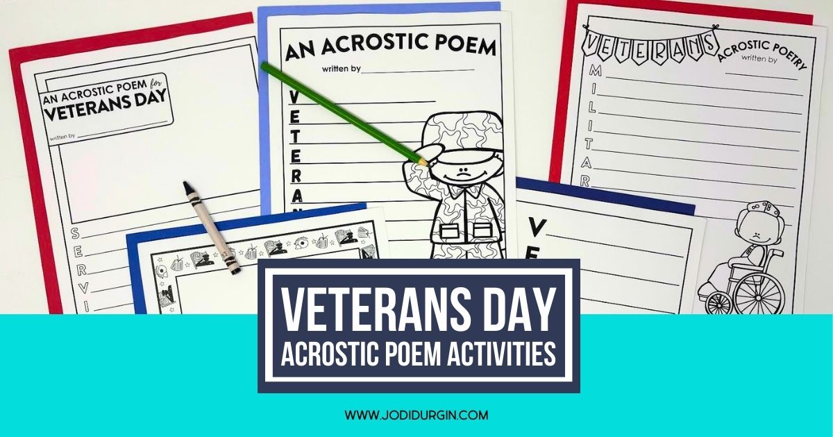 Veterans Day acrostic poem templates