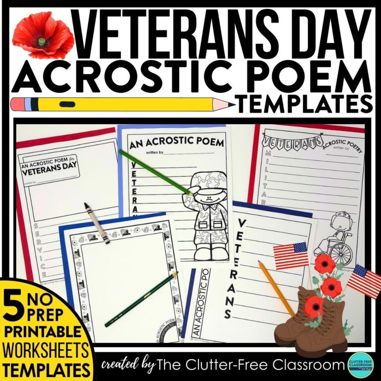 Veterans Day acrostic poems