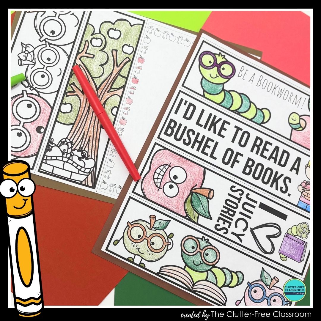 printable apple bookmarks