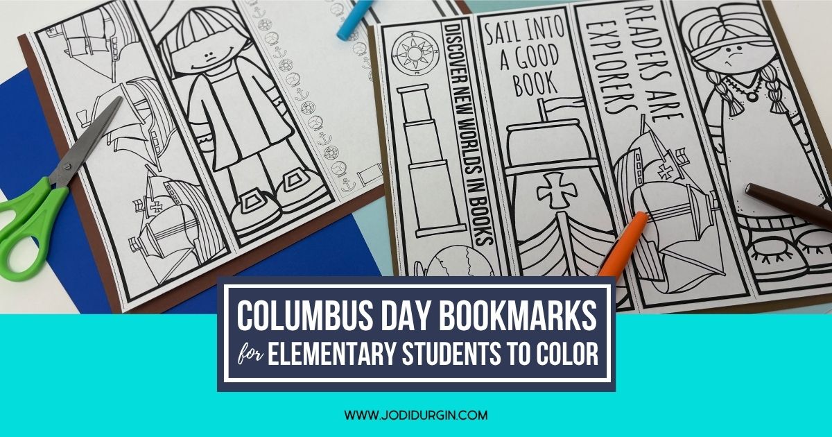 printable Columbus Day bookmarks