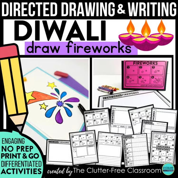 Diwali directed drawing activities