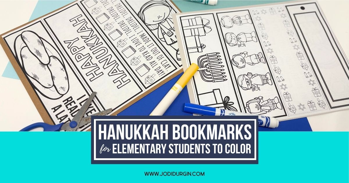 printable Hanukkah bookmarks