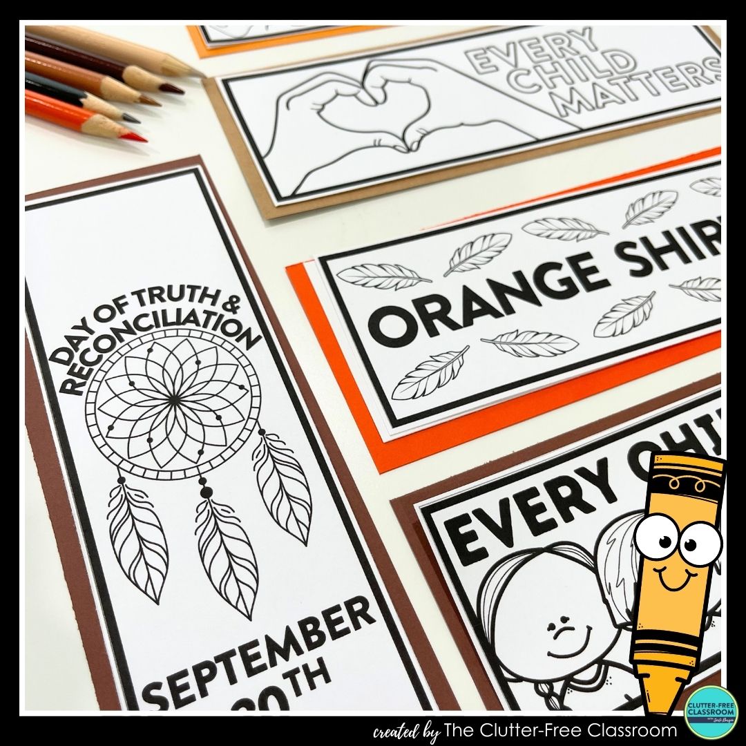 printable Orange Shirt Day bookmarks
