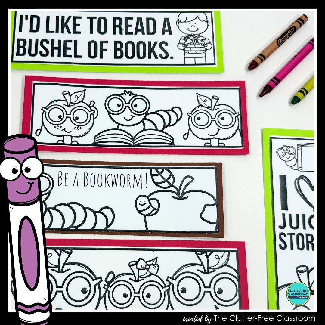 printable apple bookmarks