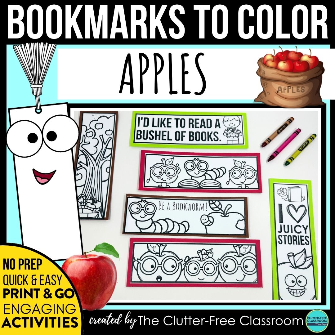 printable apple bookmarks