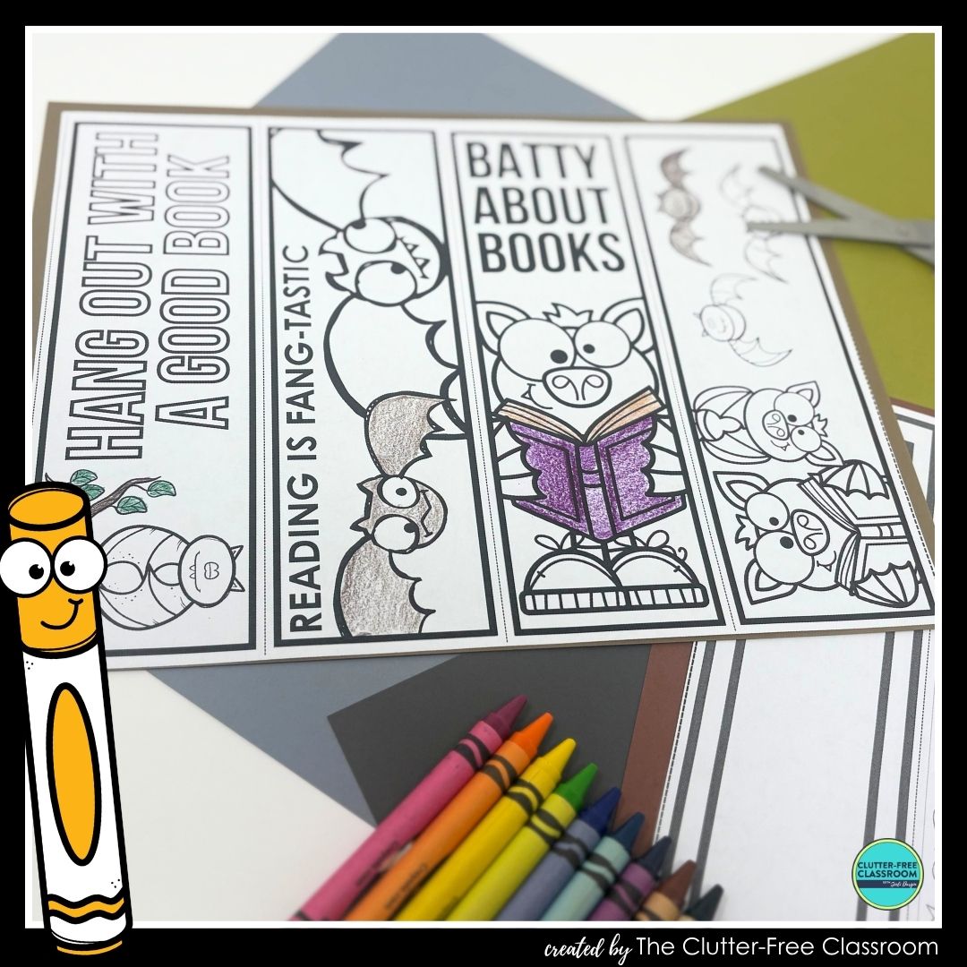 printable bat bookmarks